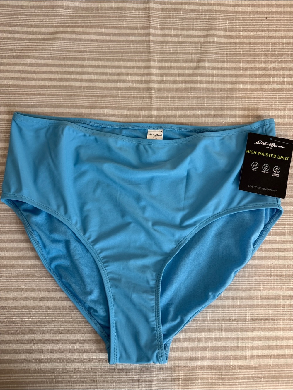 Eddie Bauer High Waist Brief Swim Bottoms - Misty Blue